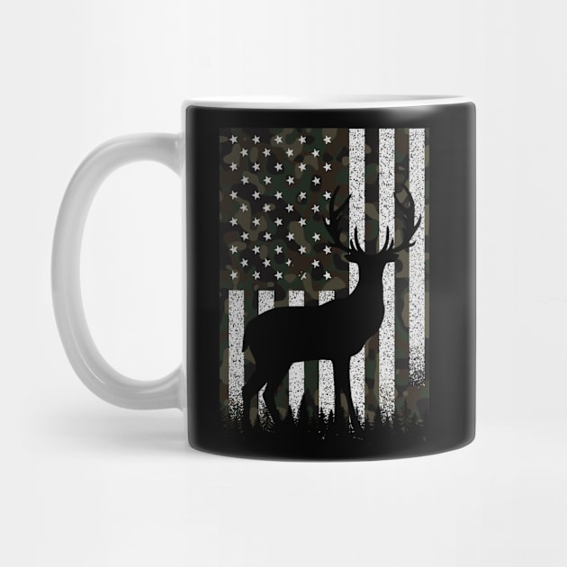 Deer Hunting Camo US Flag by mintipap